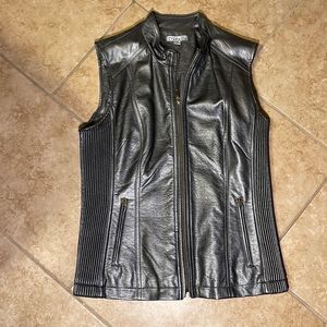 Pewter Gunmetal Faux Leather Vest